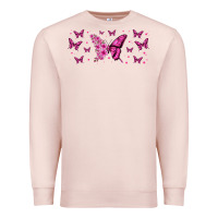 Pale Pink floral breast cancer butterfly Premium Sweatshirt - Jasminsmagicworld
