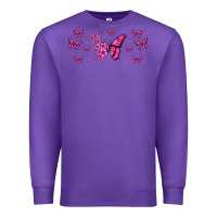 Purple floral breast cancer butterfly Premium Sweatshirt - Jasminsmagicworld