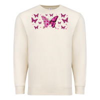 Sandshell floral breast cancer butterfly Premium Sweatshirt - Jasminsmagicworld