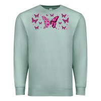 Seafoam floral breast cancer butterfly Premium Sweatshirt - Jasminsmagicworld