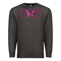 Smoke floral breast cancer butterfly Premium Sweatshirt - Jasminsmagicworld