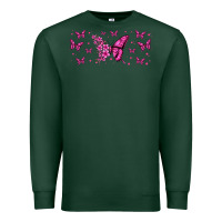 Sports Green floral breast cancer butterfly Premium Sweatshirt - Jasminsmagicworld