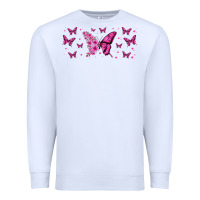 White floral breast cancer butterfly Premium Sweatshirt - Jasminsmagicworld