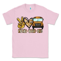 Bubblegum Pink peace love bus Classic Tee - CowhideDigitalArt