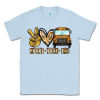 Dusty Blue peace love bus Classic Tee - CowhideDigitalArt