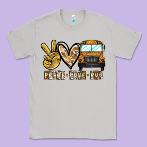 Peace Love Bus Classic Tee Designed By Cowhidedigitalart