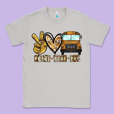 Peace Love Bus Classic Tee Designed By Cowhidedigitalart