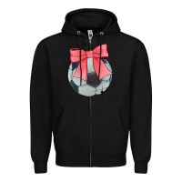 Black coquette soccer bow Zipper Hoodie - JahusDesignShop