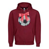 Burgundy coquette soccer bow Zipper Hoodie - JahusDesignShop