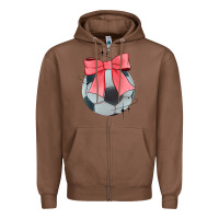 Chestnut coquette soccer bow Zipper Hoodie - JahusDesignShop