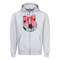 Heather Grey coquette soccer bow Zipper Hoodie - JahusDesignShop