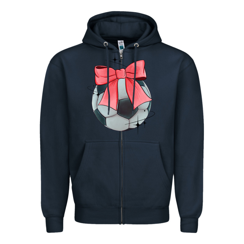 Coquette Soccer Bow Zipper Hoodie by JahusDesignShop | Teevron