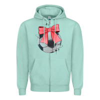 Seafoam coquette soccer bow Zipper Hoodie - JahusDesignShop
