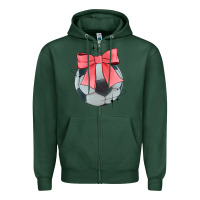 Sports Green coquette soccer bow Zipper Hoodie - JahusDesignShop