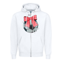 White coquette soccer bow Zipper Hoodie - JahusDesignShop
