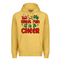 Antique Gold oh what fun it is to cheer Premium Hoodie - MaliasSmallBusiness