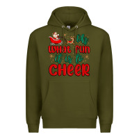 Army Green oh what fun it is to cheer Premium Hoodie - MaliasSmallBusiness