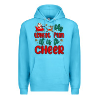 Ocean Blue oh what fun it is to cheer Premium Hoodie - MaliasSmallBusiness