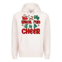 Pale Pink oh what fun it is to cheer Premium Hoodie - MaliasSmallBusiness