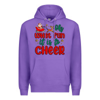 Purple oh what fun it is to cheer Premium Hoodie - MaliasSmallBusiness