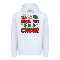 White oh what fun it is to cheer Premium Hoodie - MaliasSmallBusiness