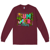 Burgundy summer vibes Long Sleeve Tee - Zillion Design Studio