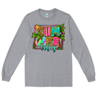 Heather Grey summer vibes Long Sleeve Tee - Zillion Design Studio