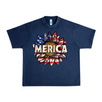 Navy merica with sunflower Urban Heavy Tee - texasbilliewilder