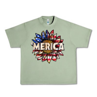 Oil Green merica with sunflower Urban Heavy Tee - texasbilliewilder