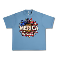 Pebble Blue merica with sunflower Urban Heavy Tee - texasbilliewilder