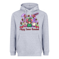 Heather Grey happy easter gnomies rainbow Heavyweight Hoodie - Artiststas