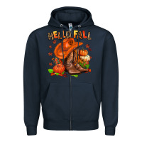 Navy hello fall pumpkins  cowgirl  and roses Zipper Hoodie - AdoDesignShop