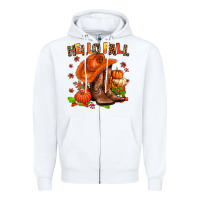 White hello fall pumpkins  cowgirl  and roses Zipper Hoodie - AdoDesignShop