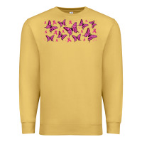 Antique Gold breast cancer butterflies Premium Sweatshirt - Jasminsmagicworld