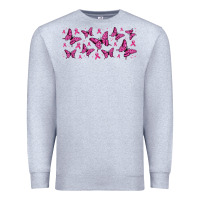 Heather Grey breast cancer butterflies Premium Sweatshirt - Jasminsmagicworld