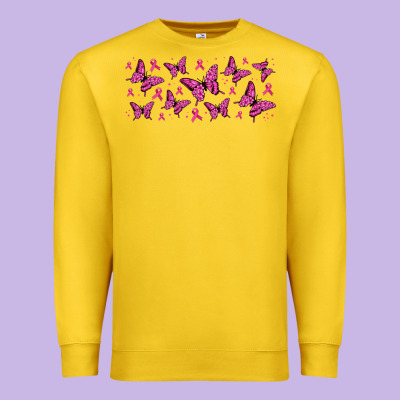 Breast Cancer Butterflies Premium Sweatshirt Designed By Jasminsmagicworld