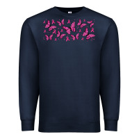 Navy breast cancer butterflies Premium Sweatshirt - Jasminsmagicworld