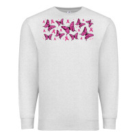 Oatmeal Heather breast cancer butterflies Premium Sweatshirt - Jasminsmagicworld