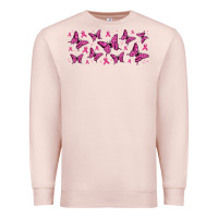Pale Pink breast cancer butterflies Premium Sweatshirt - Jasminsmagicworld