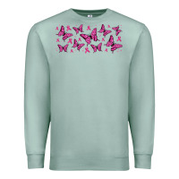 Seafoam breast cancer butterflies Premium Sweatshirt - Jasminsmagicworld