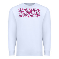 White breast cancer butterflies Premium Sweatshirt - Jasminsmagicworld