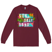 Burgundy sun salt sand summer Long Sleeve Tee - Zillion Design Studio