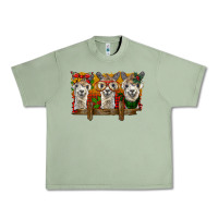 Oil Green Christmas alpacas Urban Heavy Tee - BarkalooDesign