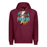 Burgundy boy mama lightning bold Premium Hoodie - NancyCooperArtShop