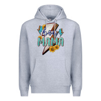 Heather Grey boy mama lightning bold Premium Hoodie - NancyCooperArtShop