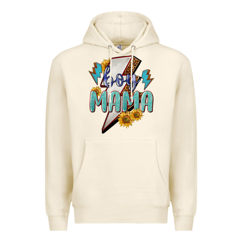 Boy Mama Lightning Bold Premium Hoodie by NancyCooperArtShop | Teevron