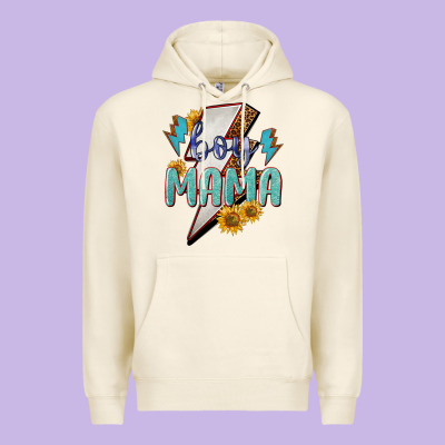 Boy Mama Lightning Bold Premium Hoodie Designed By Nancycooperartshop