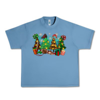 Pebble Blue christmas trees with football Urban Heavy Tee - Zillion Design Studio
