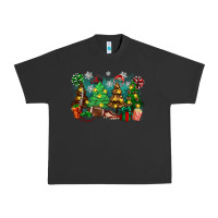 Pigment Black christmas trees with football Urban Heavy Tee - Zillion Design Studio