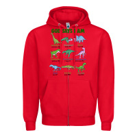 Red god says i am dinosaurs Zipper Hoodie - JahusDesignShop